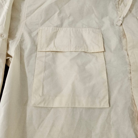 Arizona Jean Co Mens XL Hooded Field Jacket Cream Cotton Nylon Light Parka Coat - Picture 7 of 14